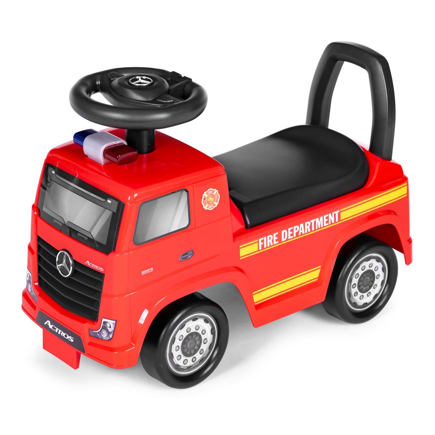 MERCEDES car, pusher car, fire truck