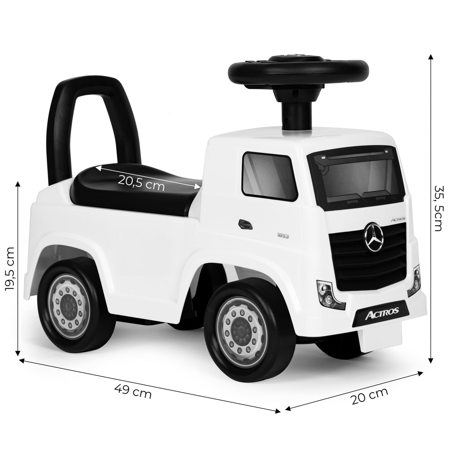 MERCEDES truck, pusher car, +2 years old, white