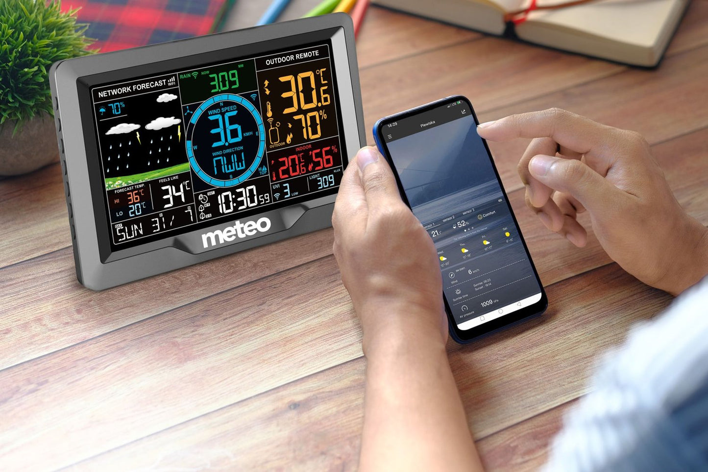 METEO weather station with wifi wind and precipitation meter