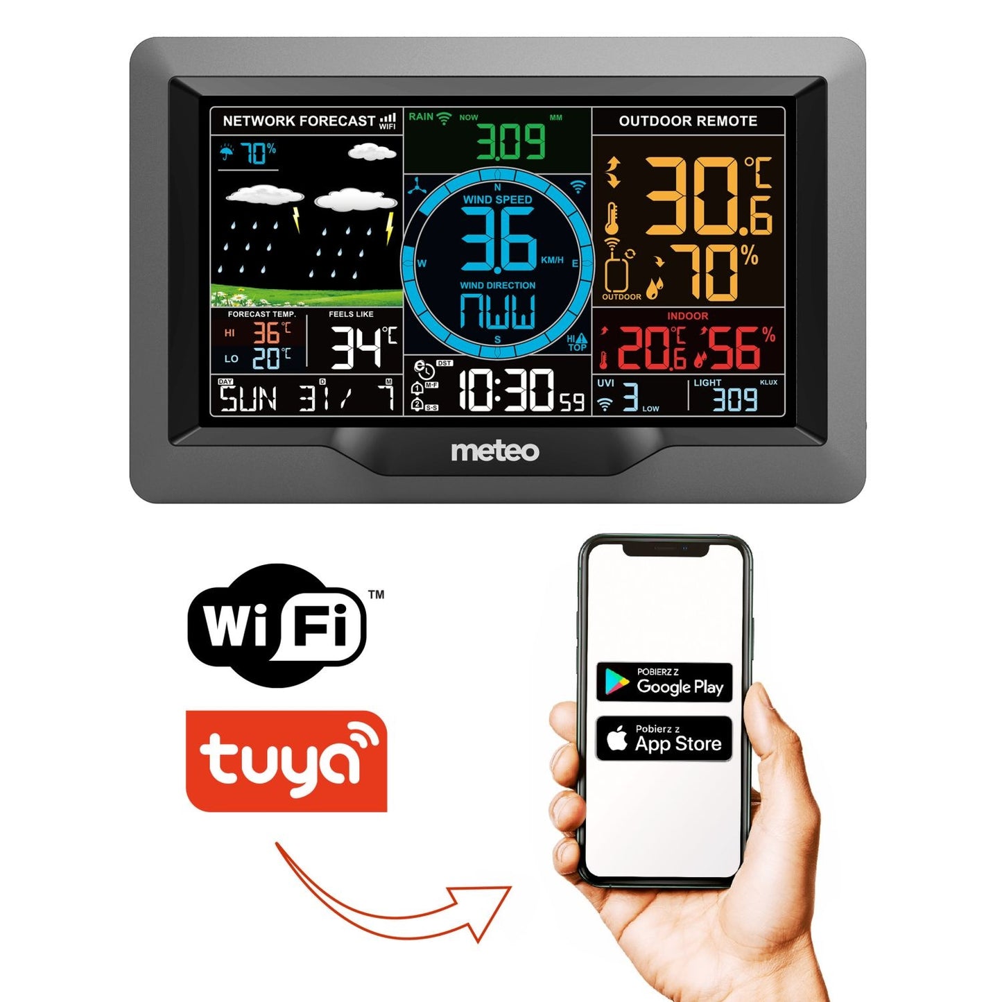 METEO weather station with wifi wind and precipitation meter