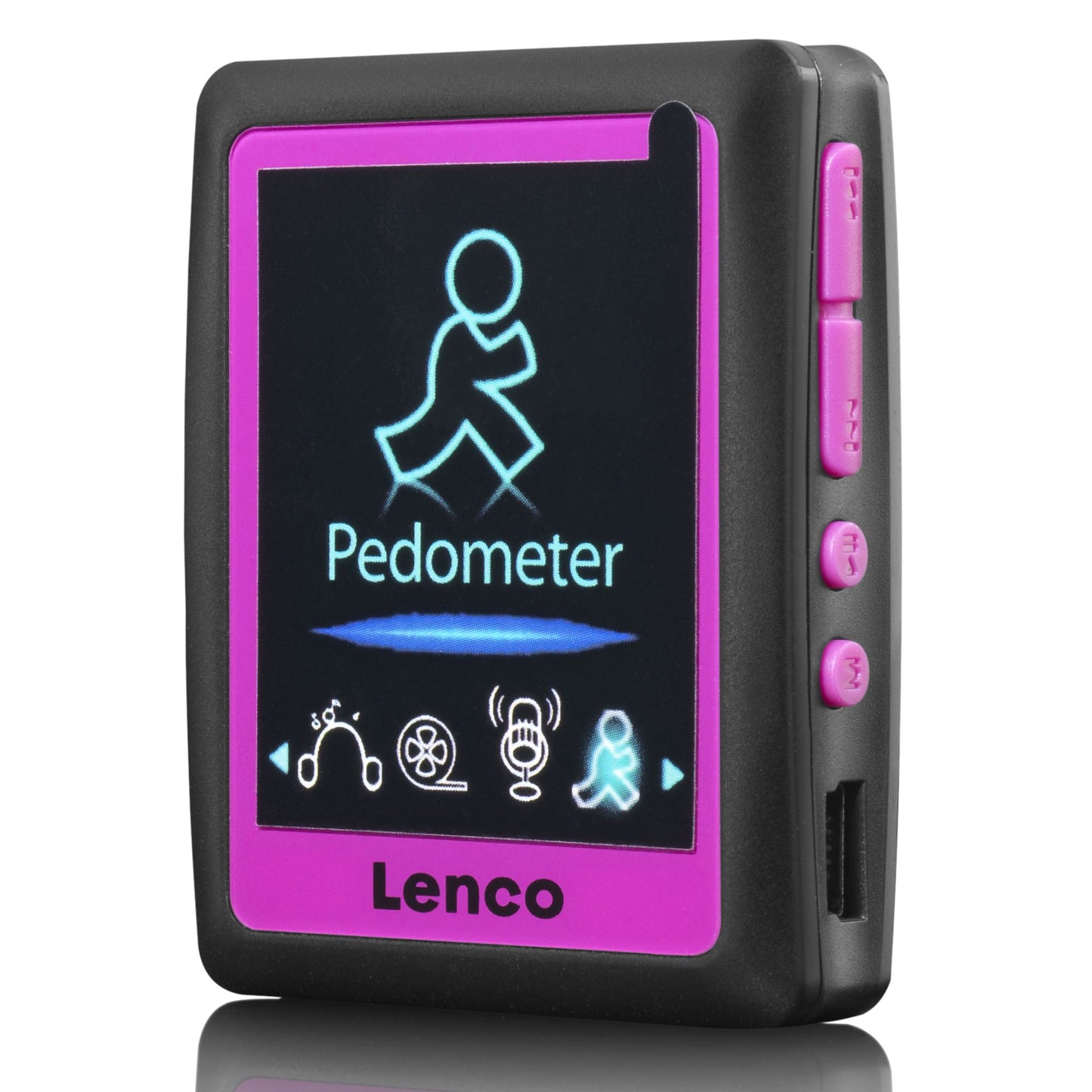 MP3/4 Player with Pedometer, 4GB, Pink, Expandable Memory