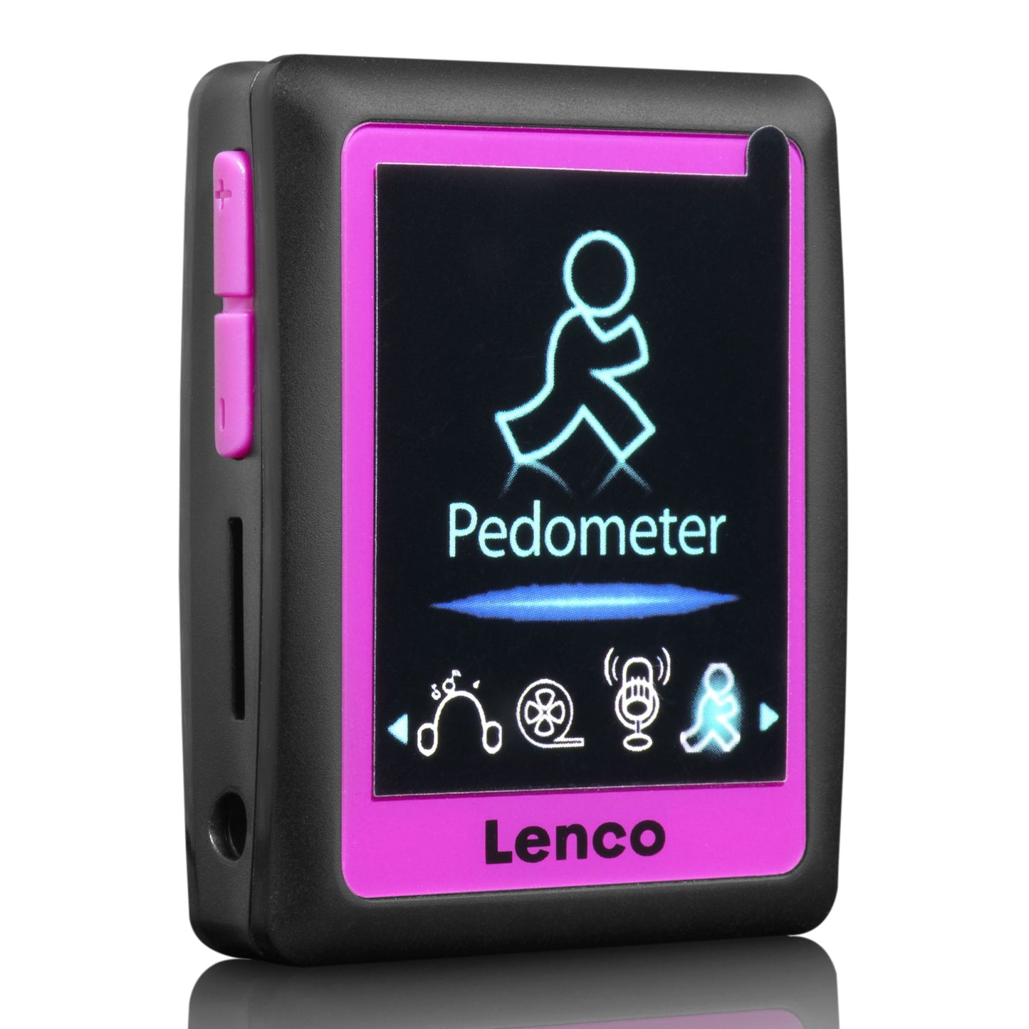 MP3/4 Player with Pedometer, 4GB, Pink, Expandable Memory