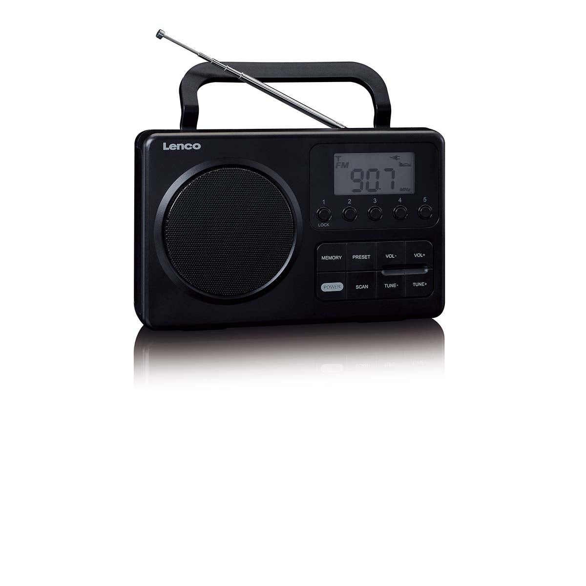 MPR-035BK Compact Portable FM Radio with LCD Screen Black