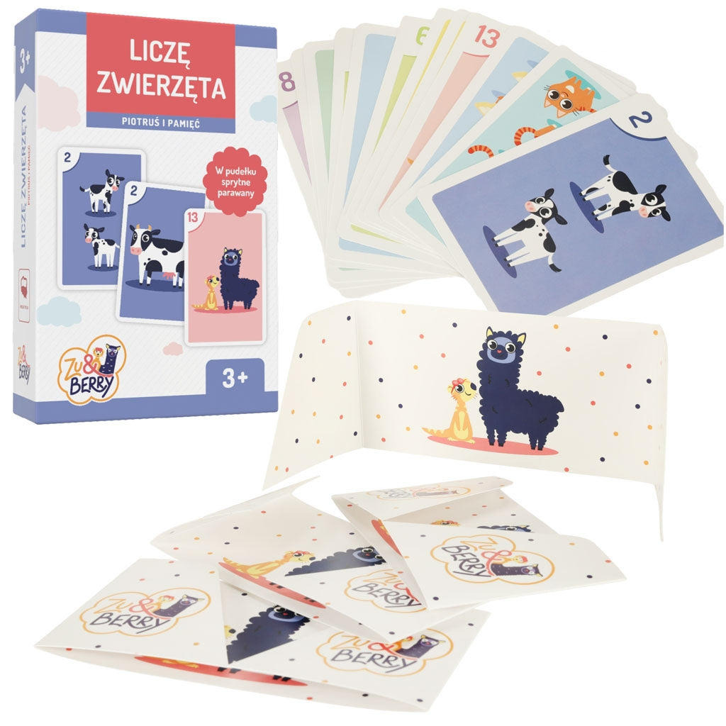 MUDUKO The game I count animals Peter and memory playing cards 3+