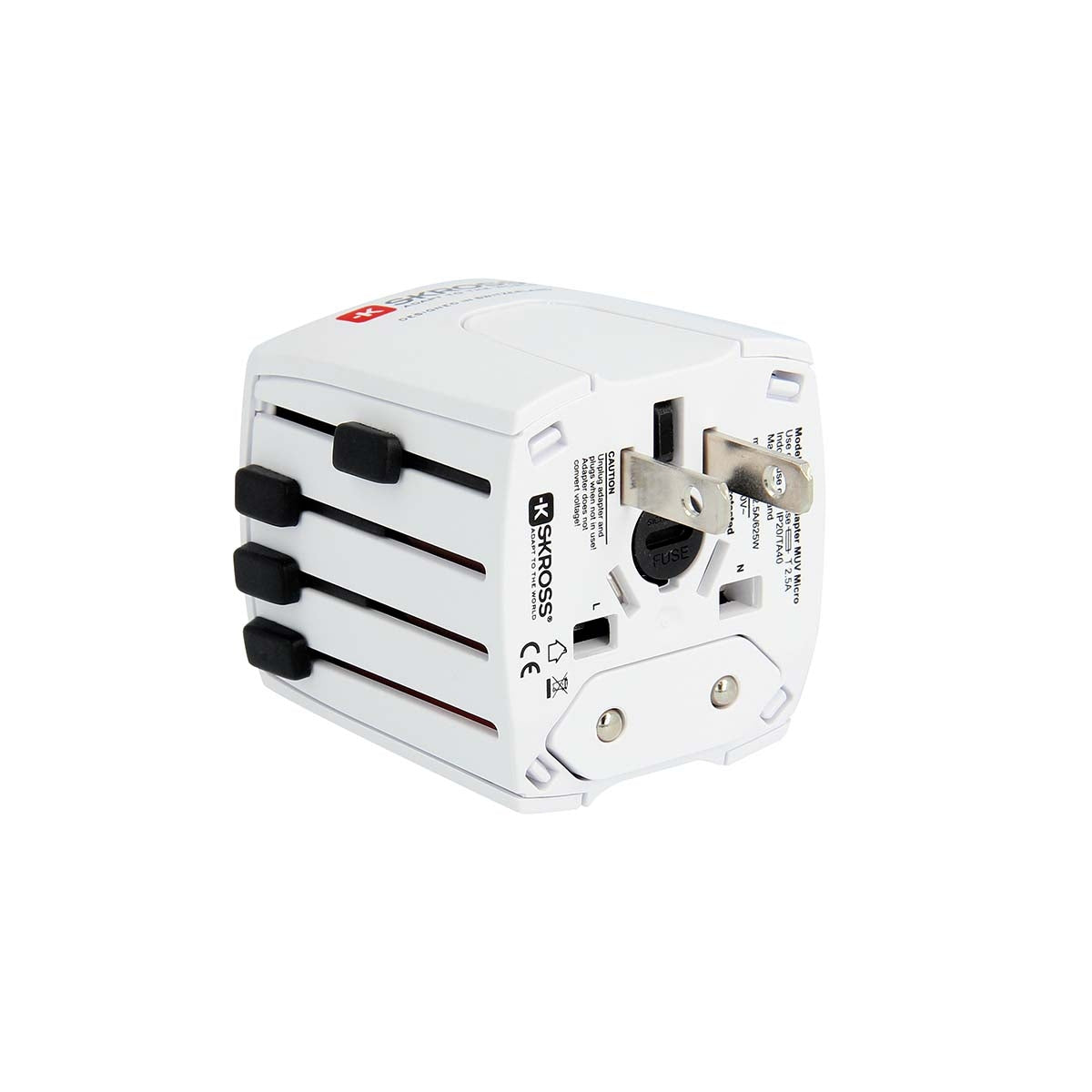 MUV USB (2xA) Compact 2-pin world travel adapter with 2 integrated USB ports