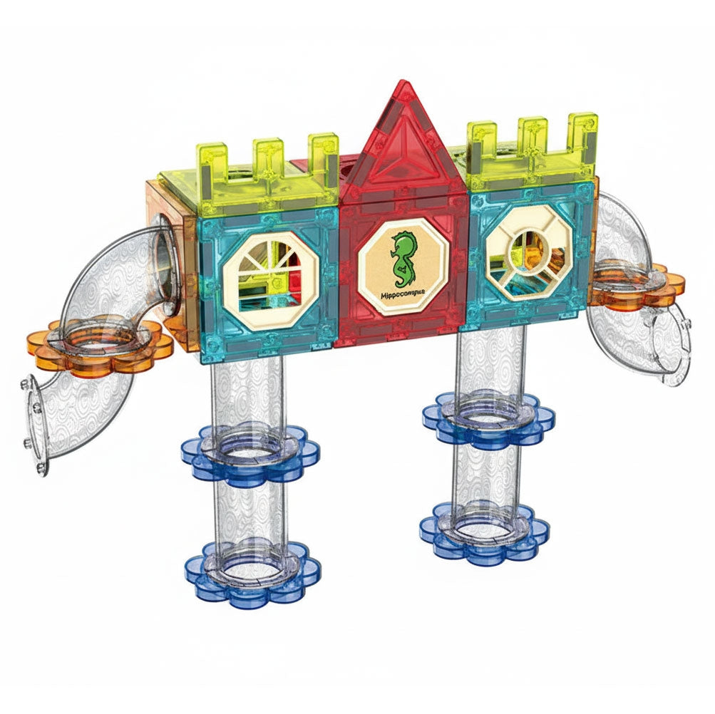 Magnetic 3D Marble Run Blocks Set, 113 Pieces