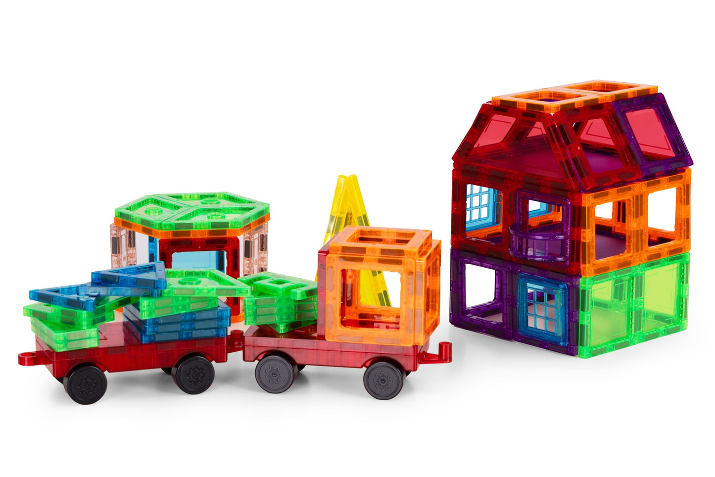 Magnetic Building Blocks Set, 106 Pieces, 3D Construction