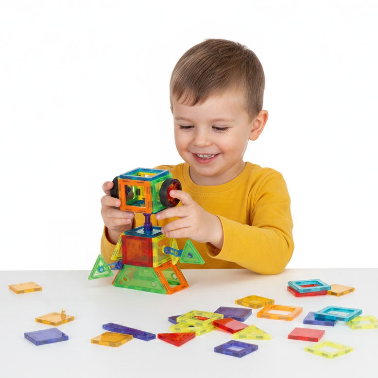 Magnetic Building Blocks Set, 106 Pieces, 3D Construction