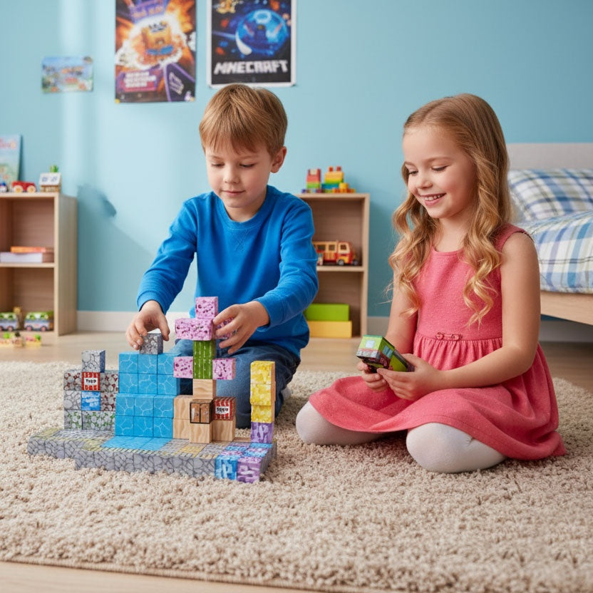 Magnetic Building Blocks Set, 112 Pieces, Ages 3+