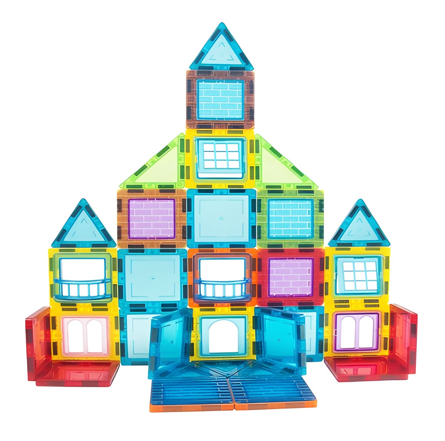 Magnetic Building Blocks Set, 130 Pieces, 3D & Vehicle Creation