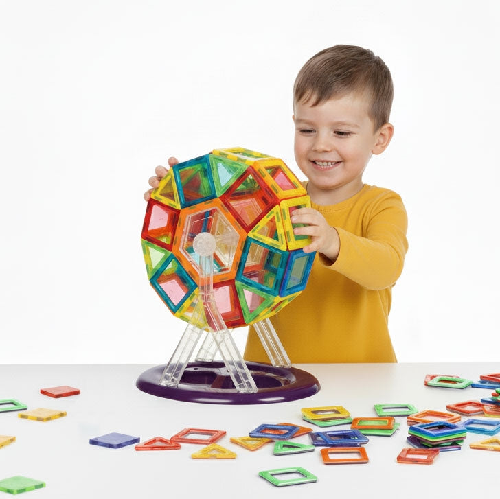 Magnetic Building Blocks Set, 70 Pieces, 3D Construction