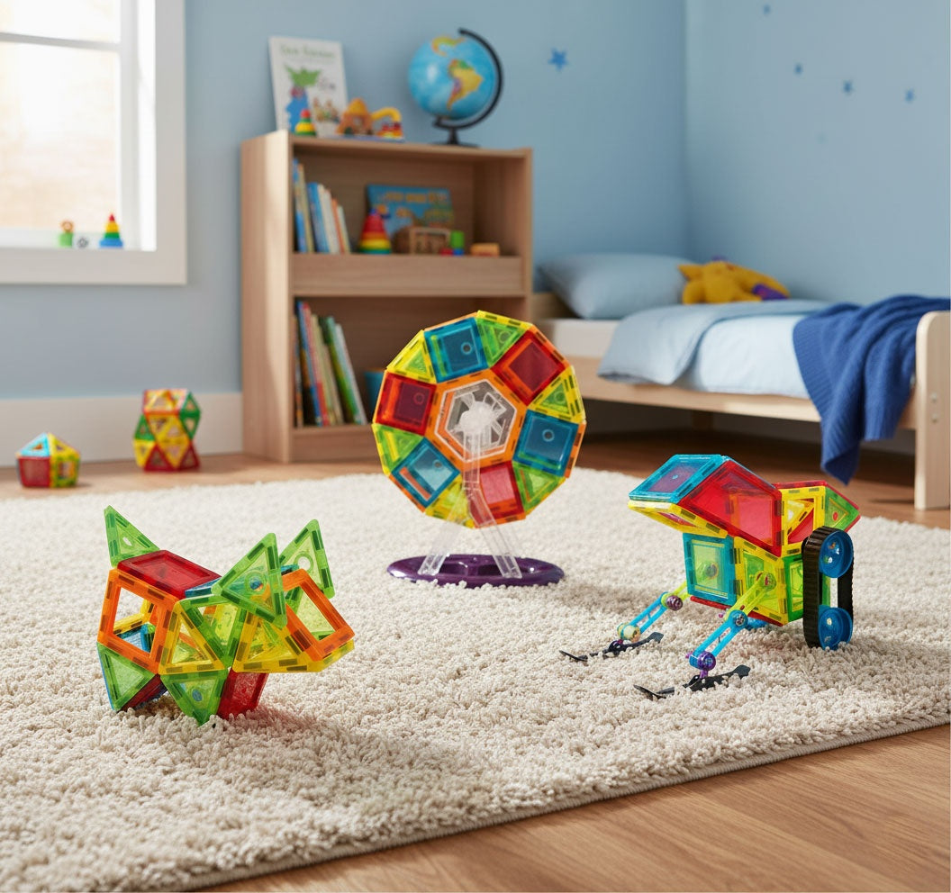 Magnetic Building Blocks Set, 70 Pieces, 3D Construction