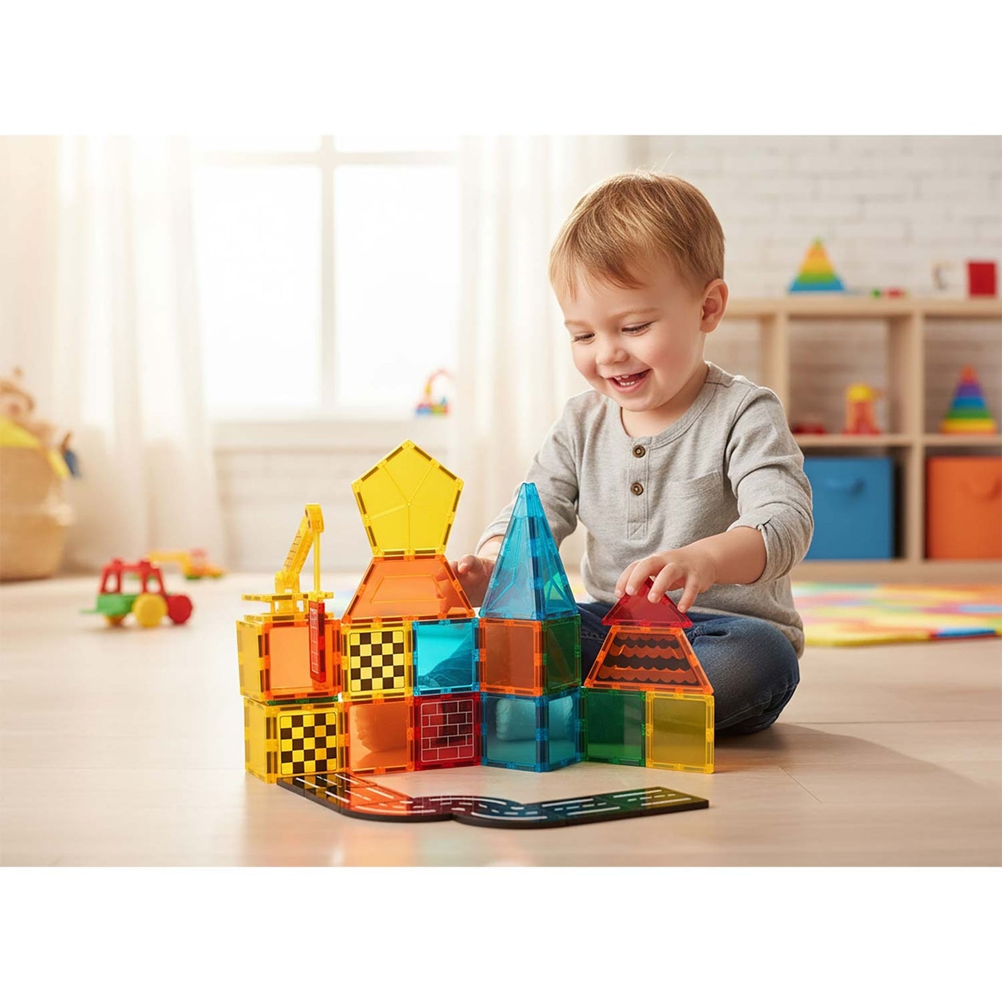 Magnetic Building Blocks Set, 72 Pieces, Educational Toy