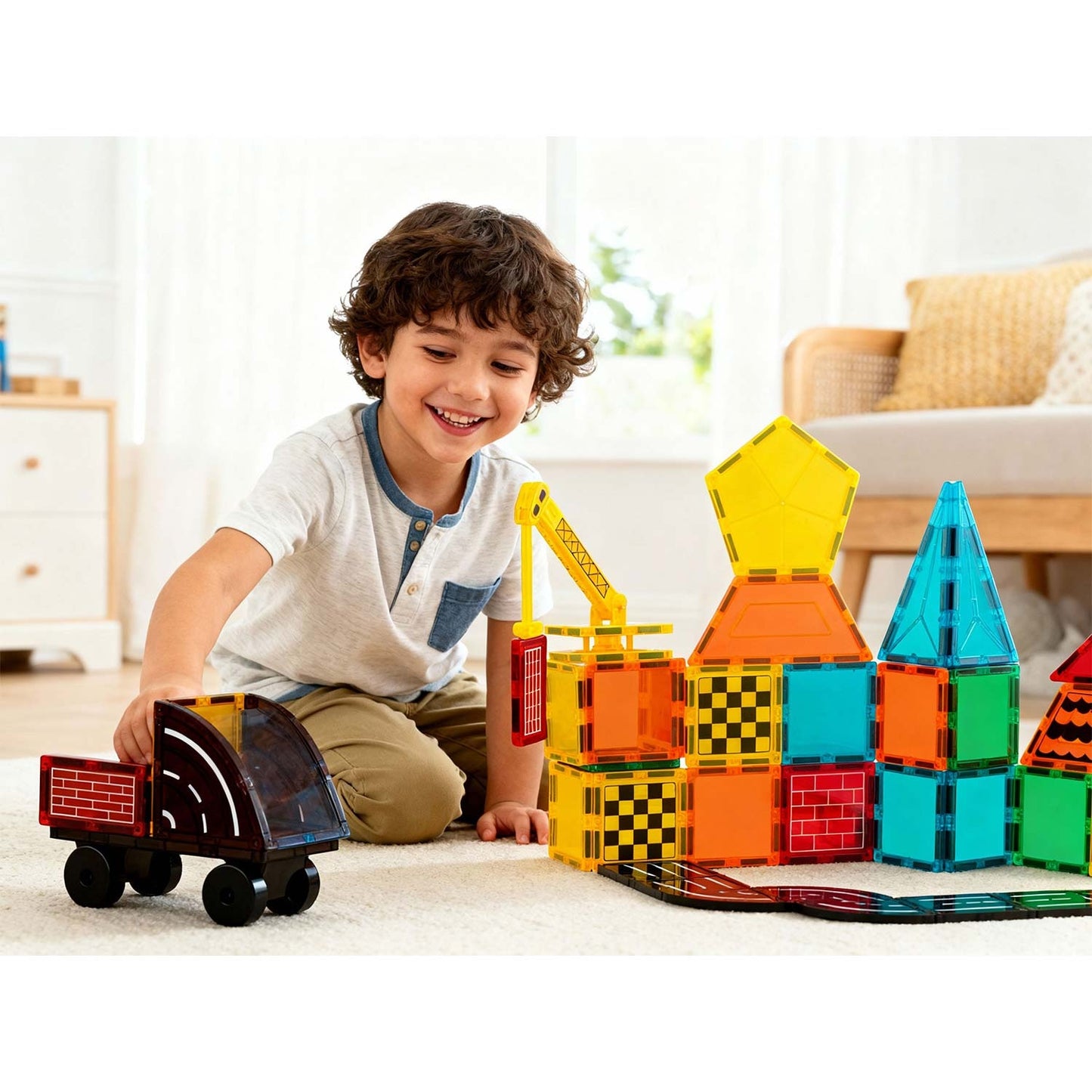 Magnetic Building Blocks Set, 72 Pieces, Educational Toy