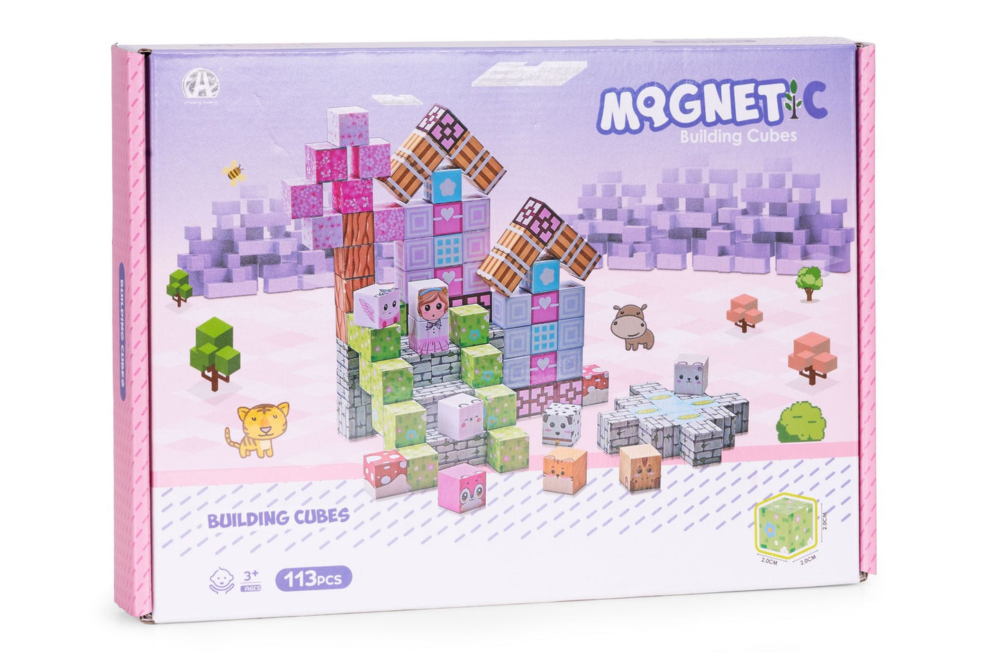 Magnetic Building Blocks Set for Kids, 113 Pieces