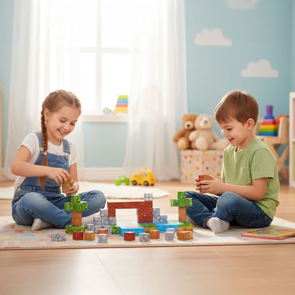 Magnetic Building Blocks Set for Kids, 119 Pieces