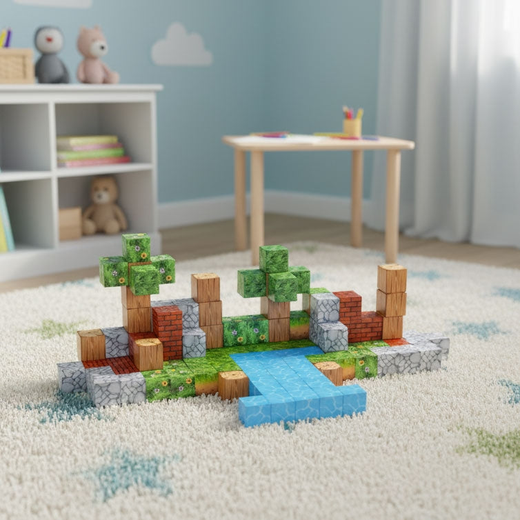 Magnetic Building Blocks Set for Kids, 119 Pieces