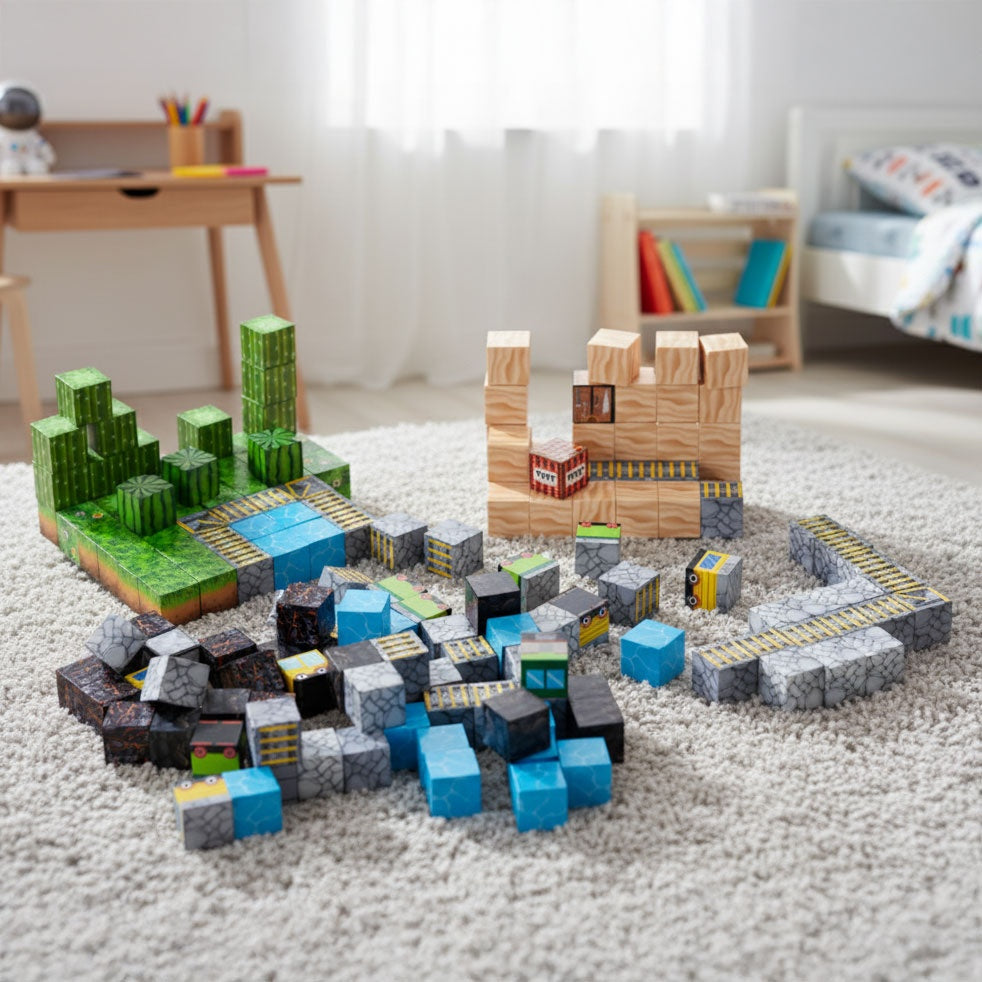 Magnetic Building Blocks Set for Kids, 169 Pieces