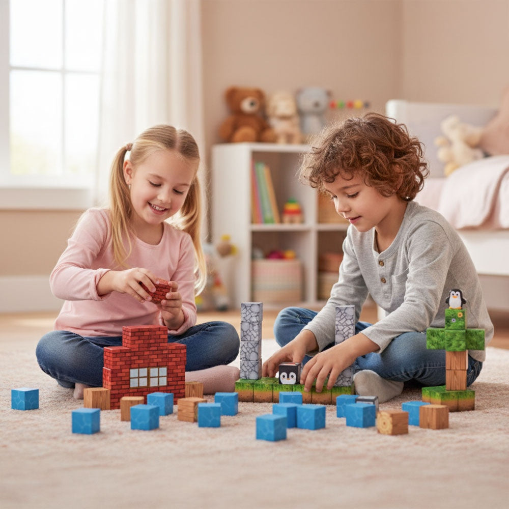 Magnetic Building Blocks Set for Kids, 87 Pieces