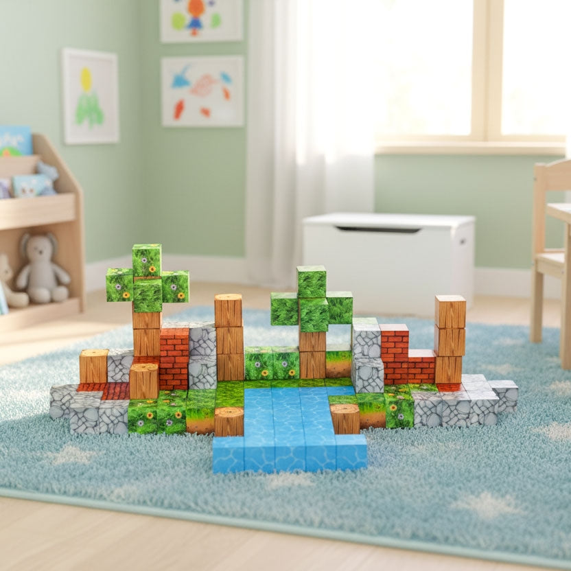 Magnetic Building Blocks Set for Kids, 87 Pieces