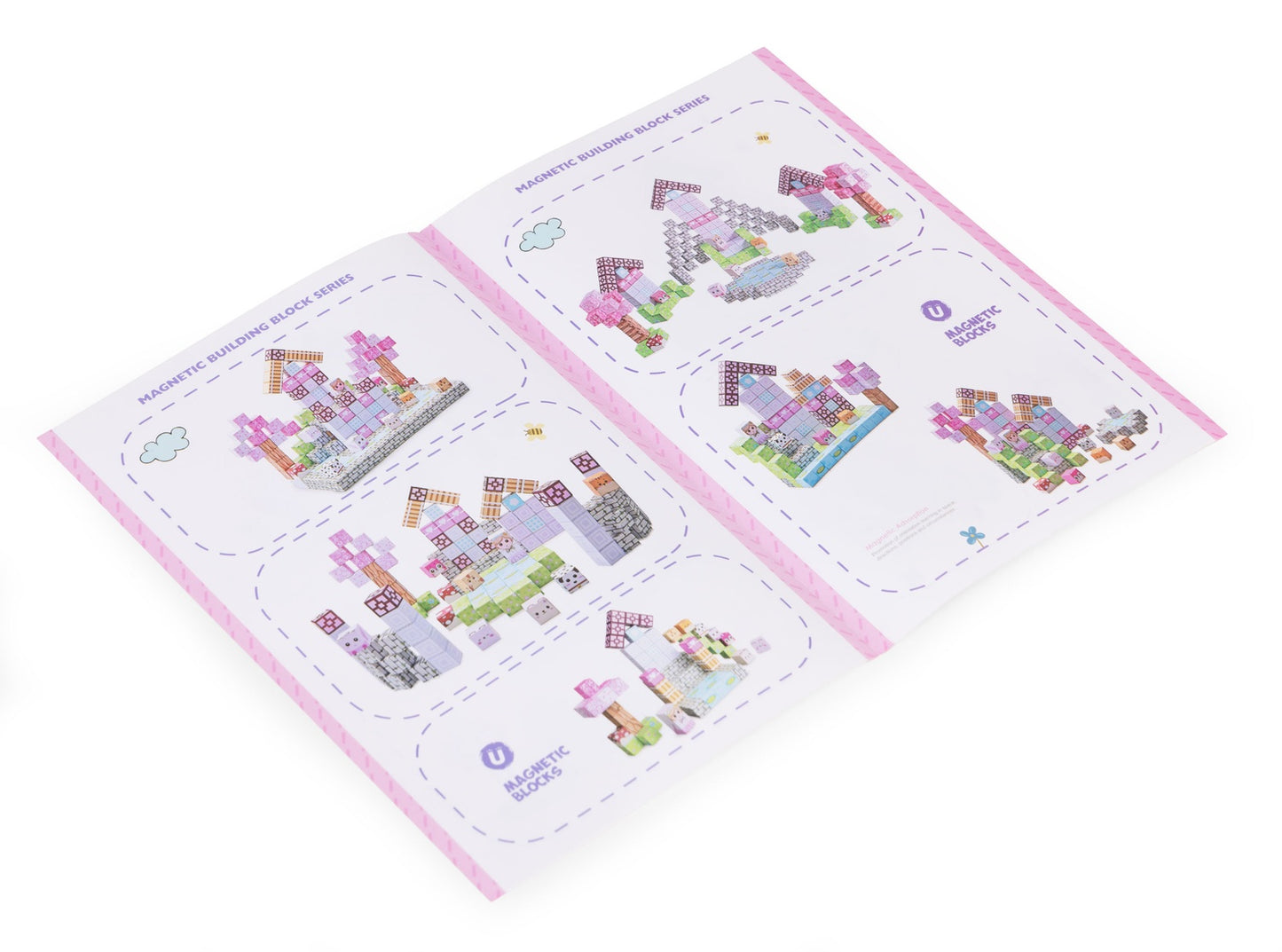 Magnetic Building Blocks for Kids, 140 Pieces, Pink