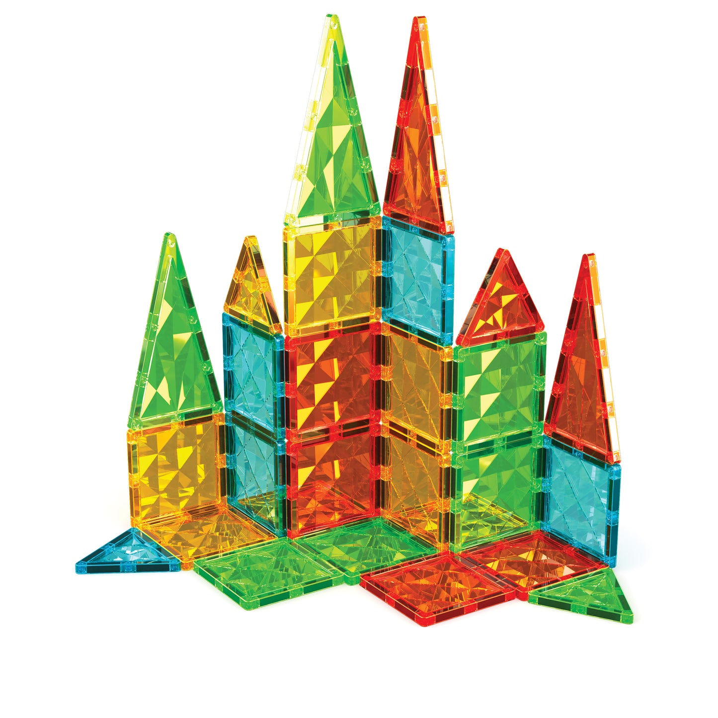 Magnetic Building Tiles Set, 60 Pieces, Gem Pattern