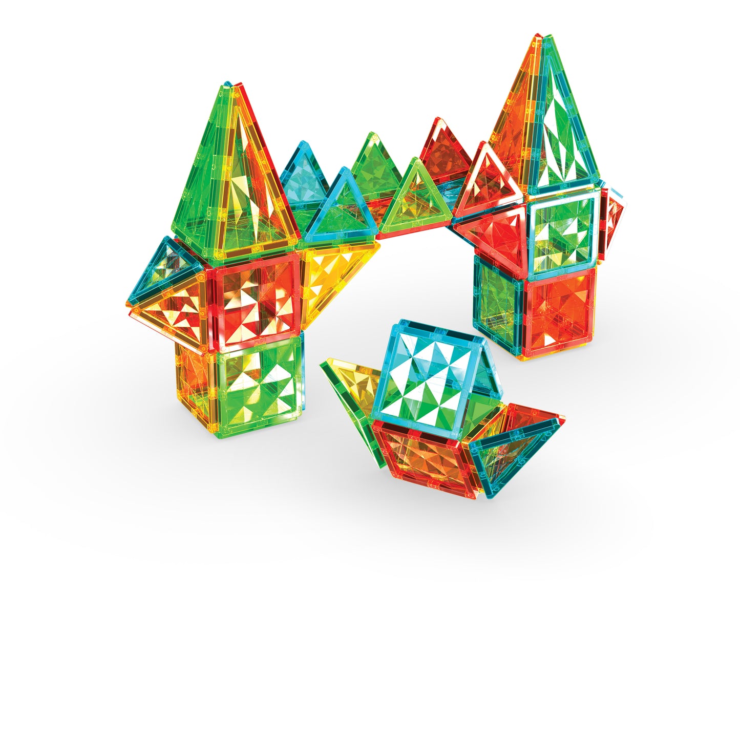 Magnetic Building Tiles Set, 60 Pieces, Gem Pattern