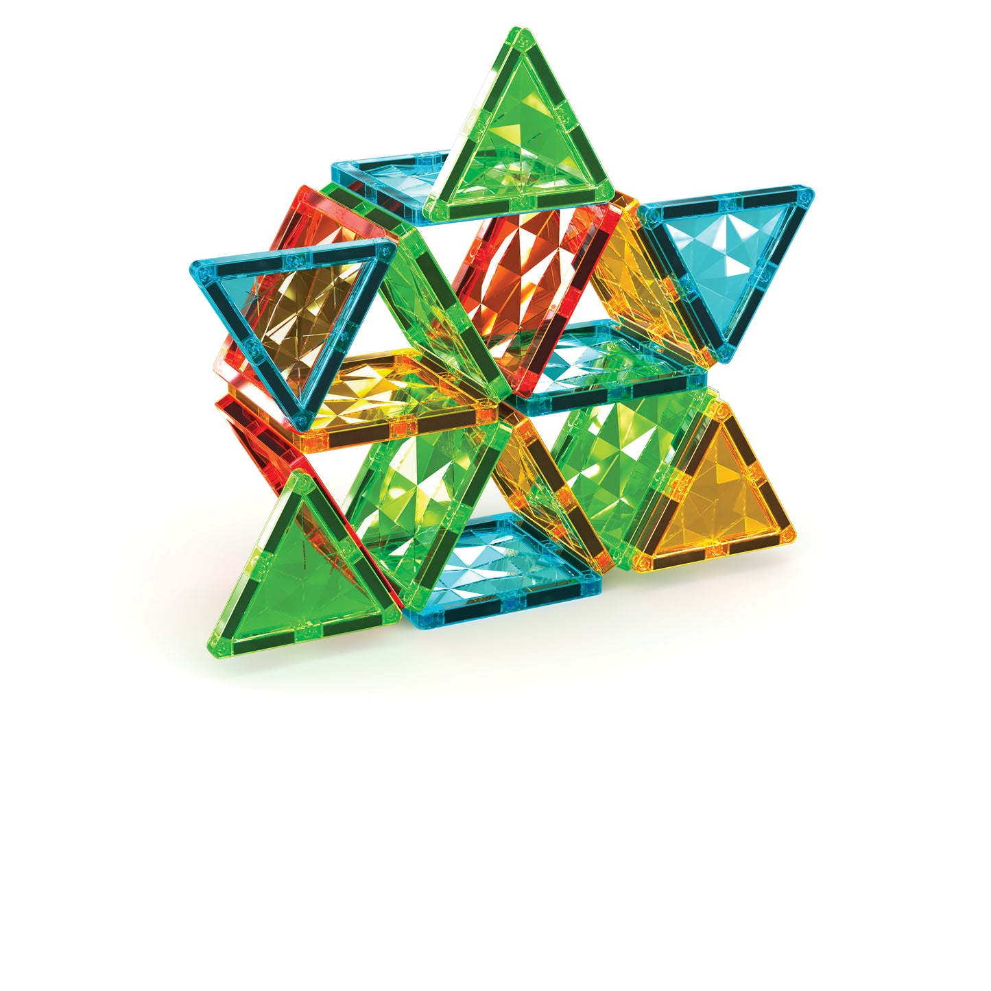 Magnetic Building Tiles Set, 60 Pieces, Gem Pattern