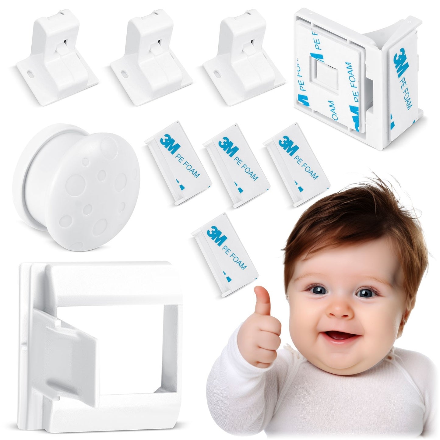 Magnetic Children's Lock for Cabinet Ricokids 798000, 4-pack