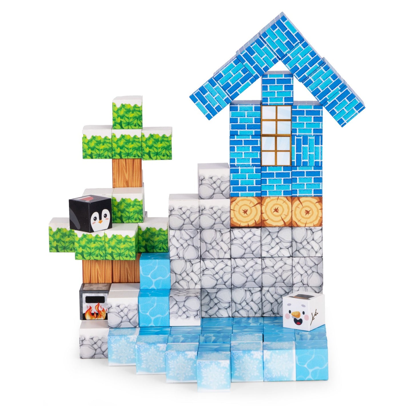 Magnetic Construction Blocks Set, 124 Pieces, Ages 3+