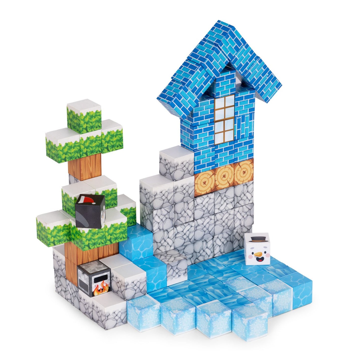 Magnetic Construction Blocks Set, 124 Pieces, Ages 3+