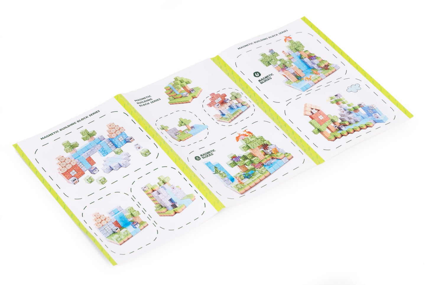 Magnetic Construction Blocks Set, 142 Pieces, Dinosaur Figures