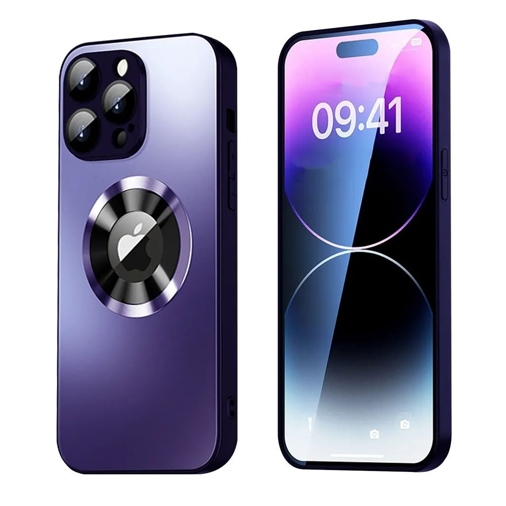 Magnetic Cover for iPhone 14 Pro Max with lens protection and Logo View - Purple