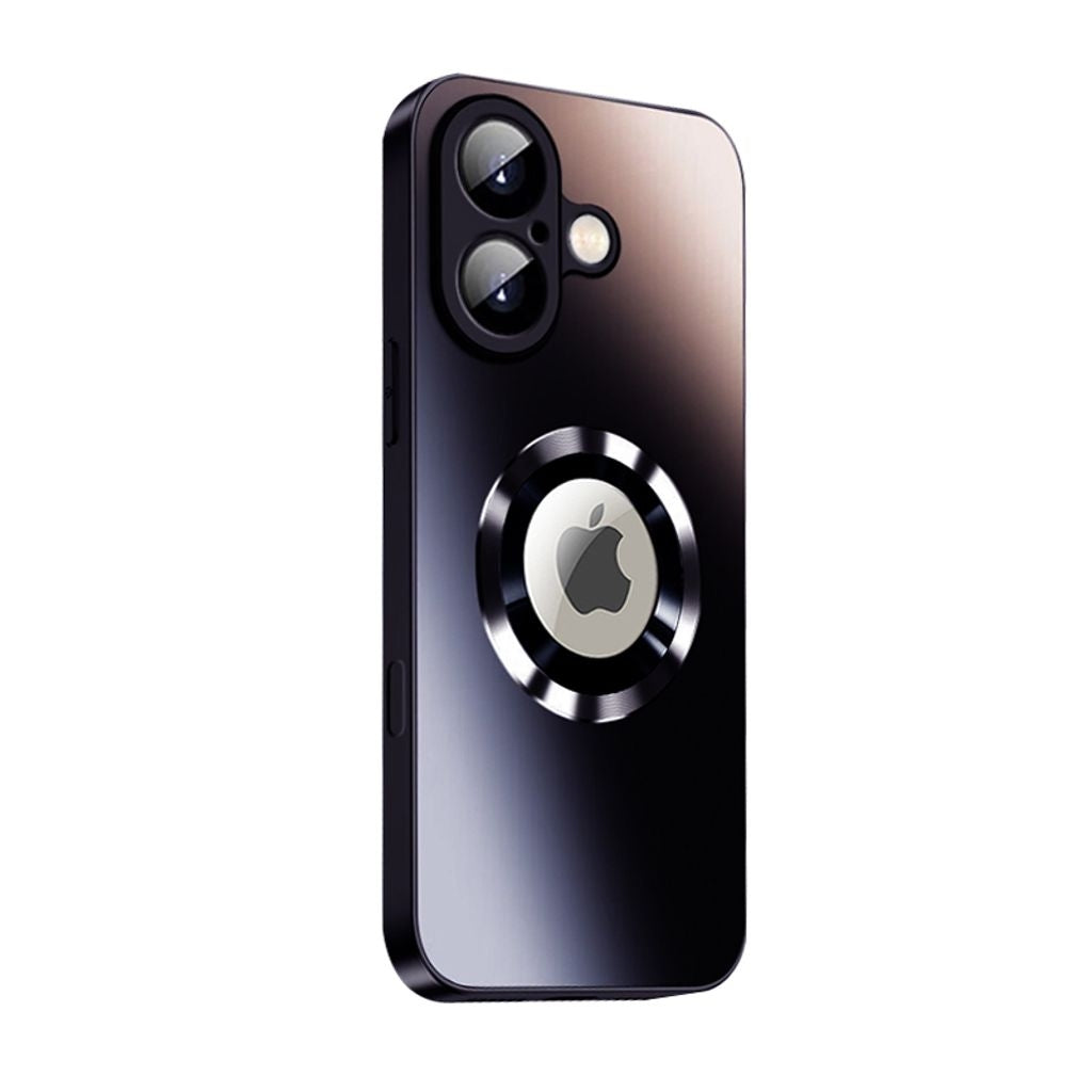 Magnetic Cover for iPhone 16 Plus with lens protection and Logo View - Black