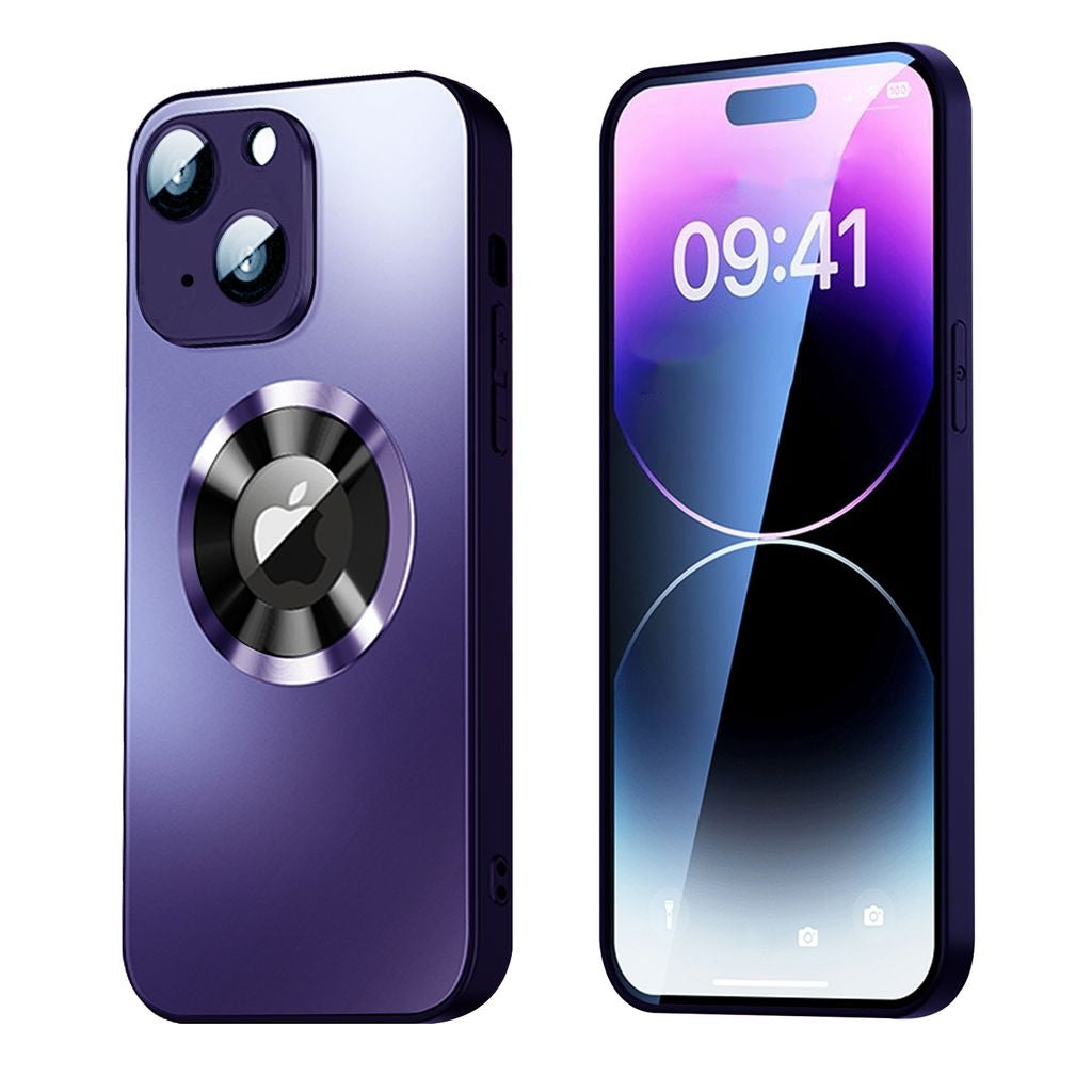 Magnetic Cover iPhone 15 Plus with lens protection and logo view - Purple