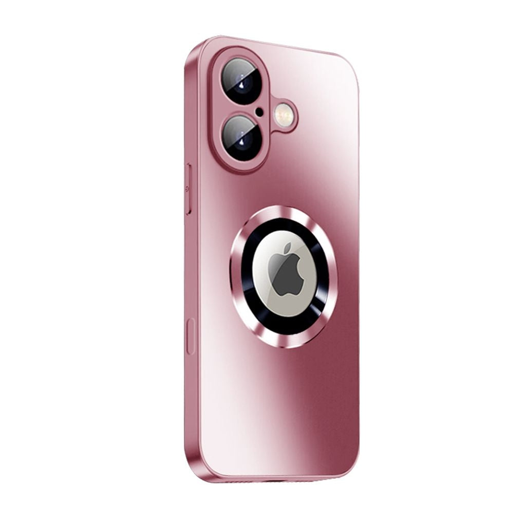Magnetic Cover iPhone 16 Plus with lens protection and logo view - Pink