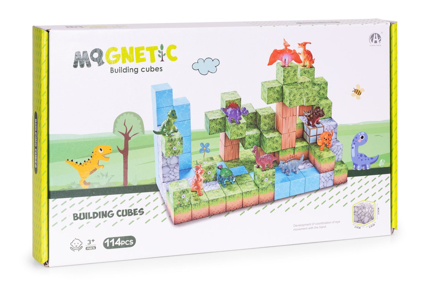 Magnetic Dinosaur Building Blocks Set, 114 Pieces
