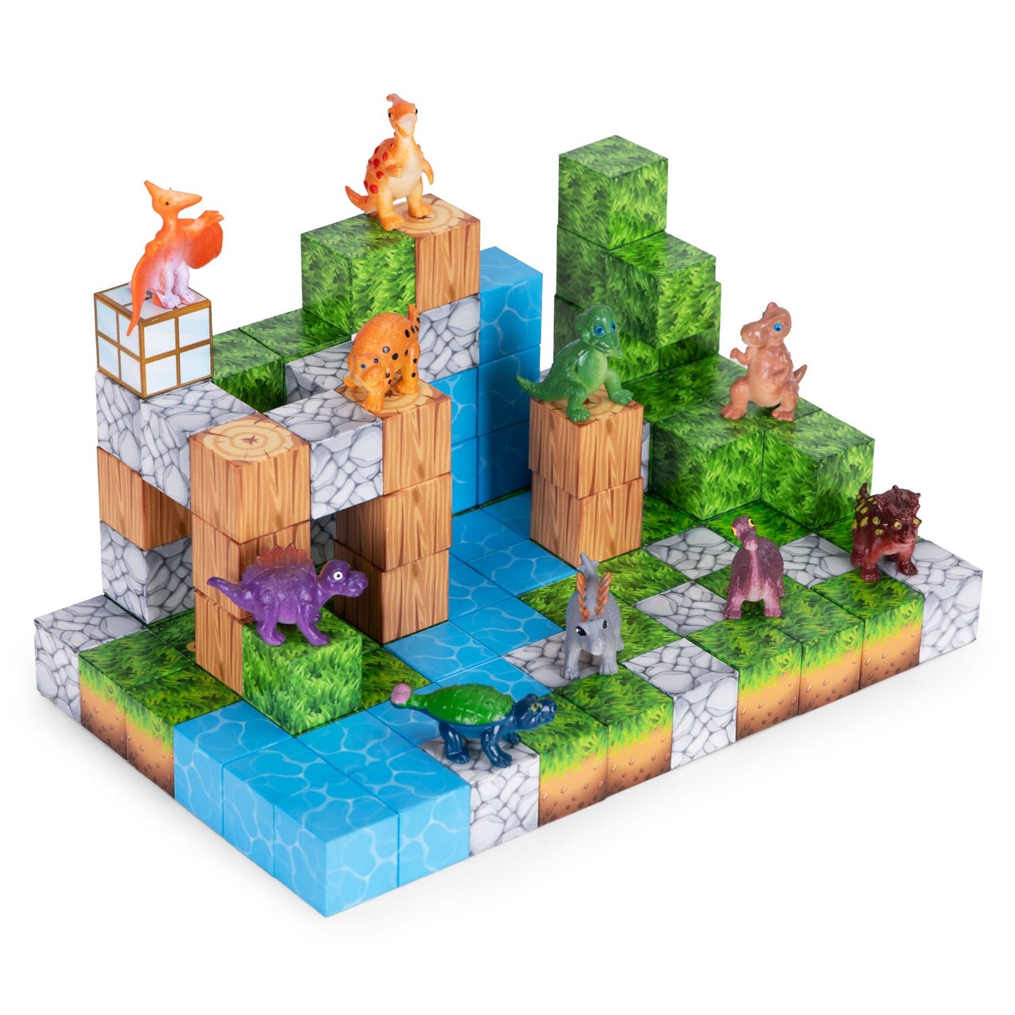 Magnetic Dinosaur Building Blocks Set, 114 Pieces