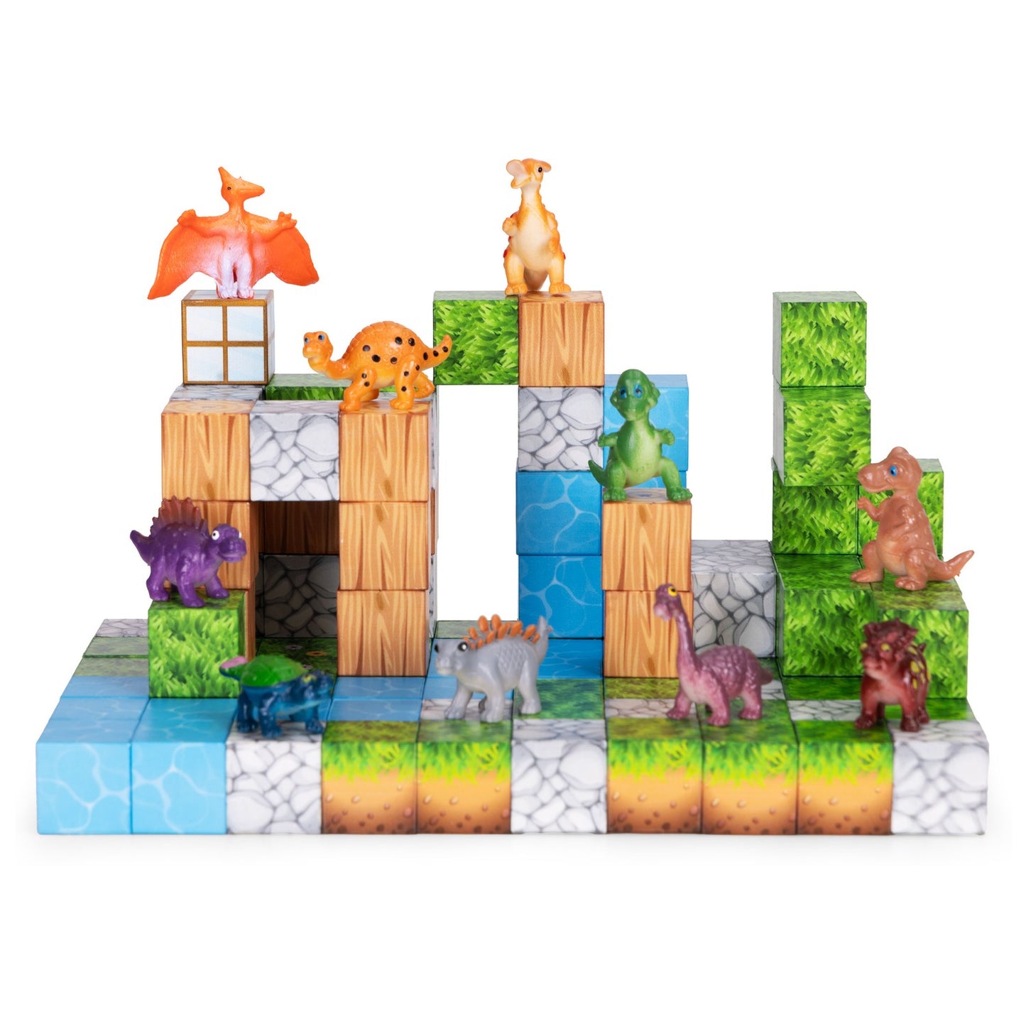 Magnetic Dinosaur Building Blocks Set, 114 Pieces