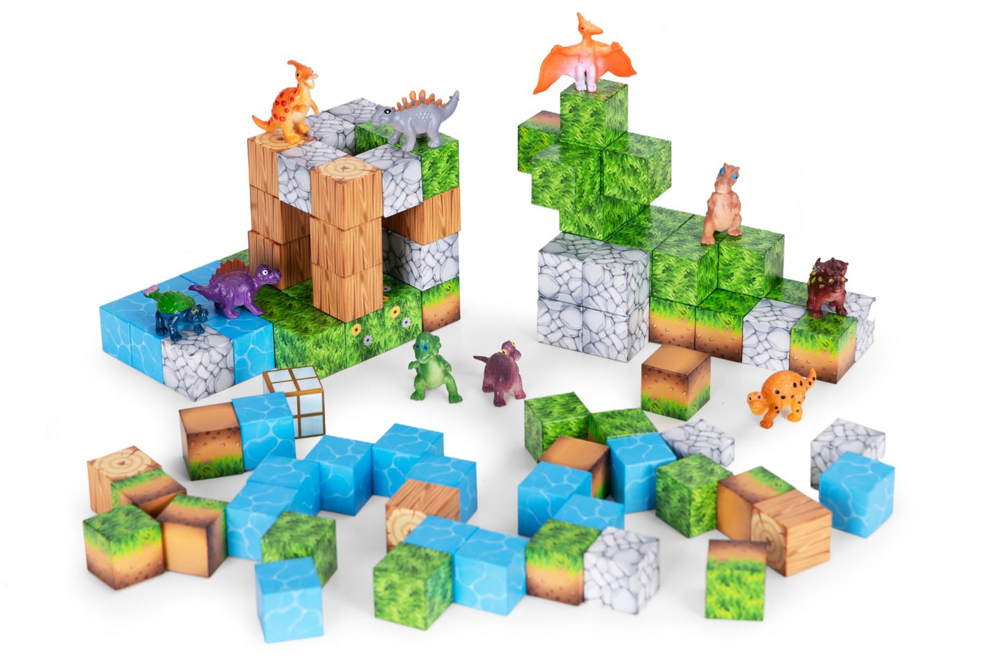 Magnetic Dinosaur Building Blocks Set, 114 Pieces