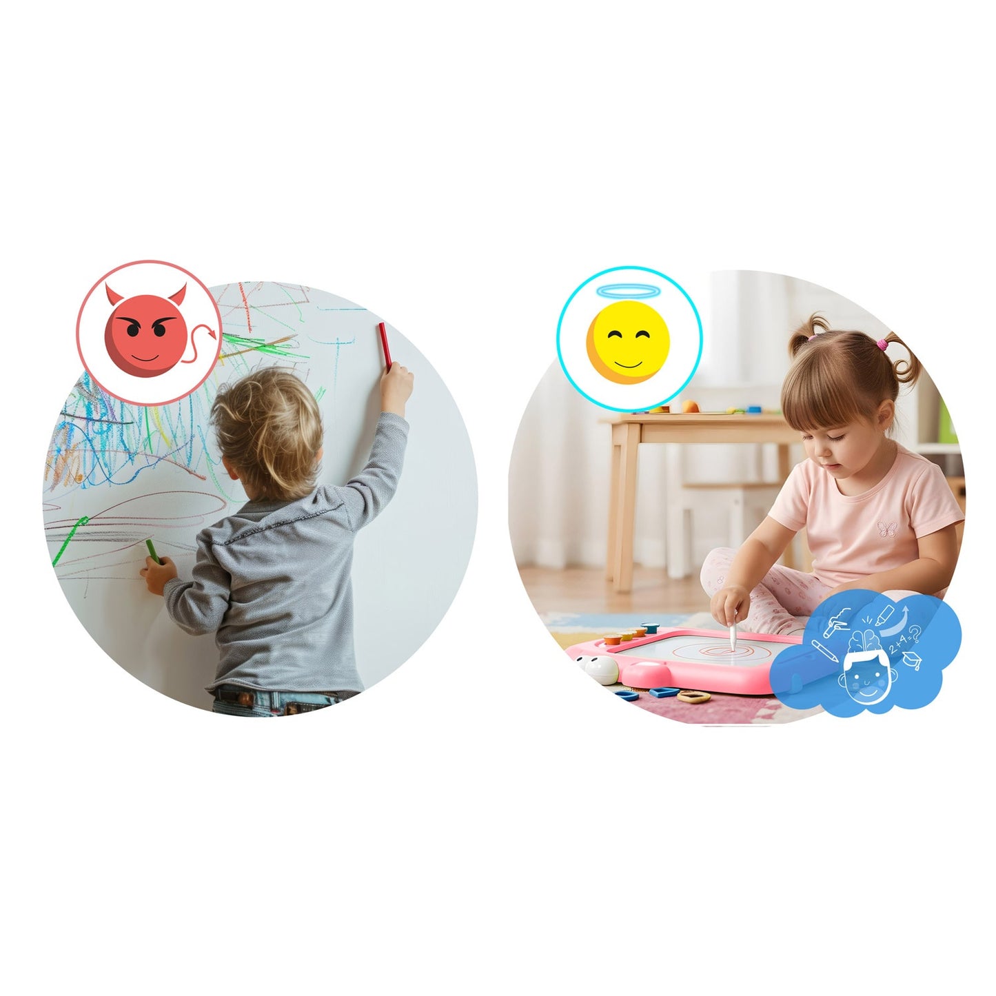 Magnetic Drawing Board & Tangram Table for Kids