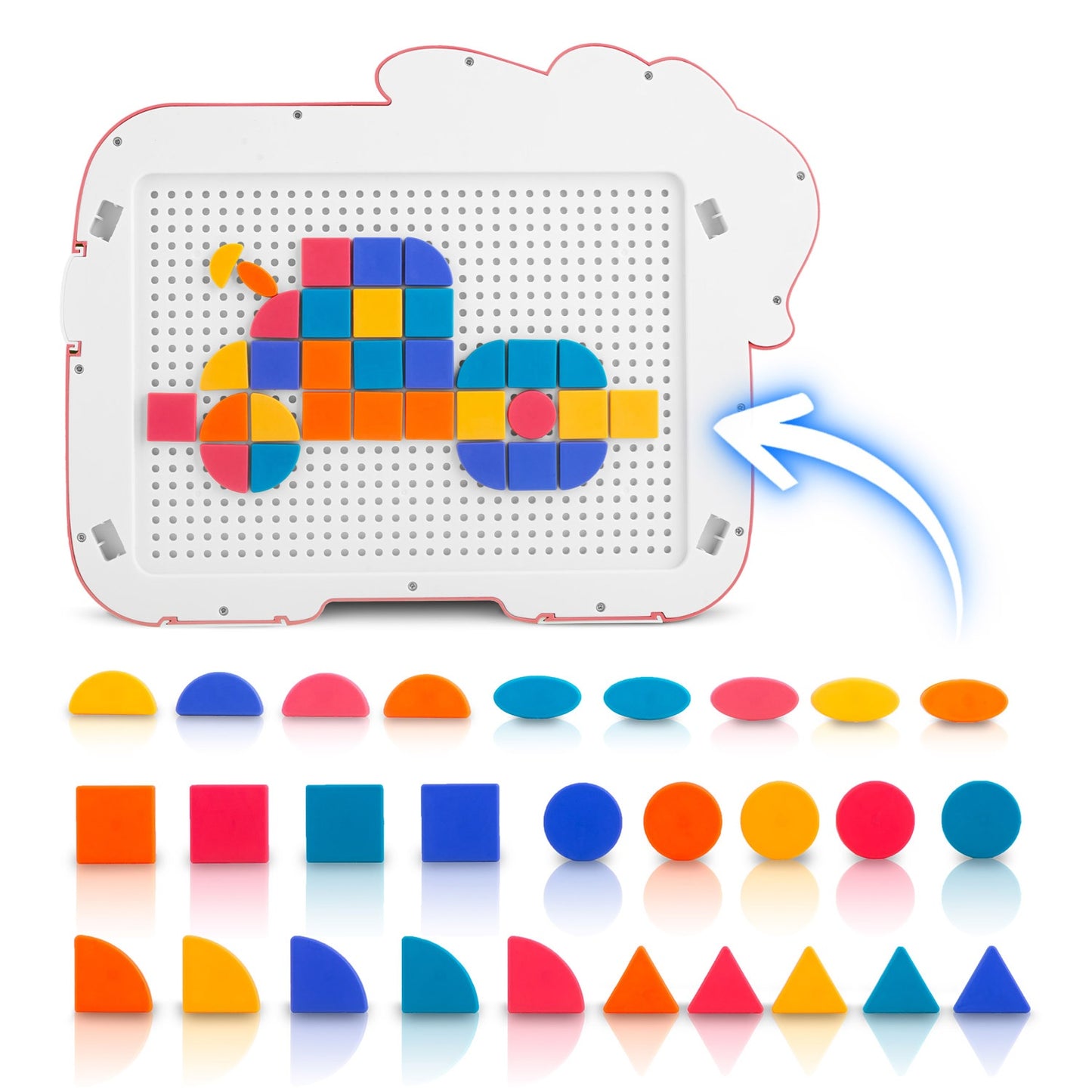 Magnetic Drawing Board & Tangram Table for Kids