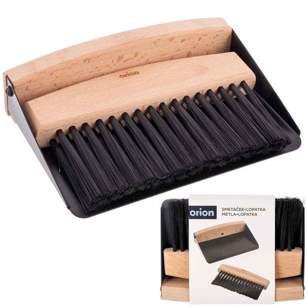Magnetic Dustpan and Brush Set, Metal & Wood, 2-Piece