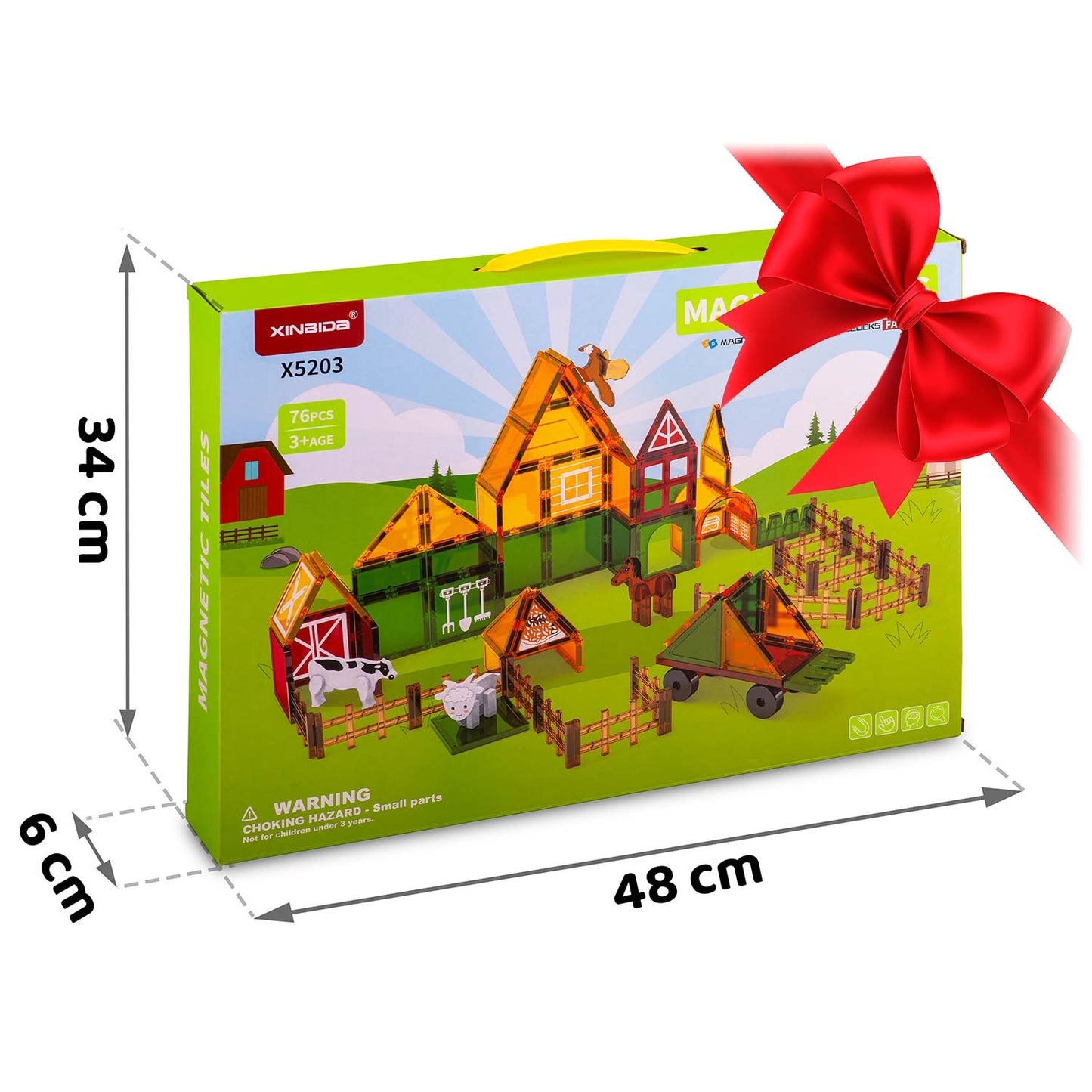 Magnetic Educational Building Blocks Set – 76 Pieces