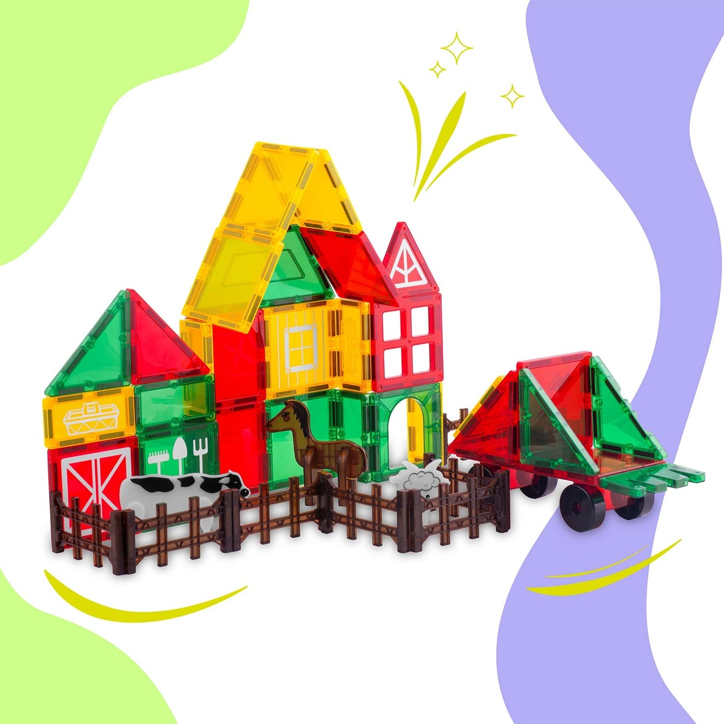 Magnetic Educational Building Blocks Set – 76 Pieces