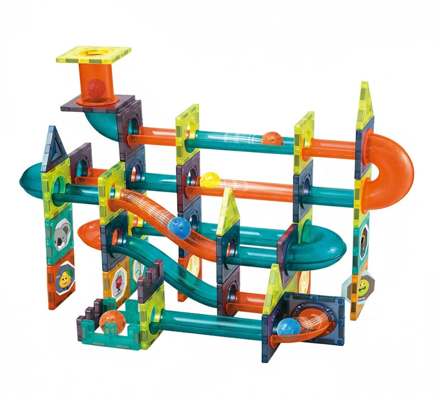Magnetic LED Marble Run Blocks, 105 Pieces, Ages 3+