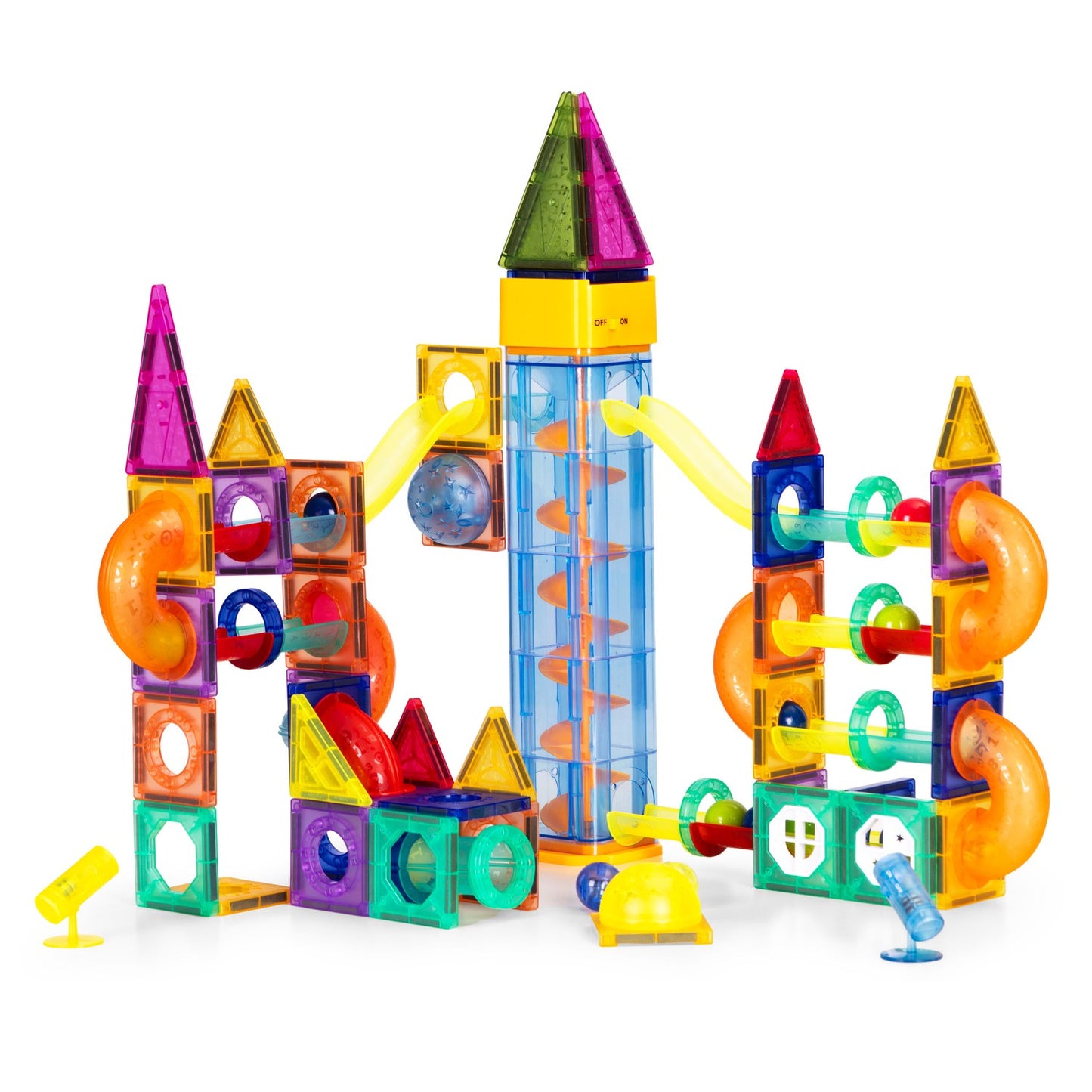 Magnetic LED Marble Run Blocks – 134 Pieces, Ages 3+