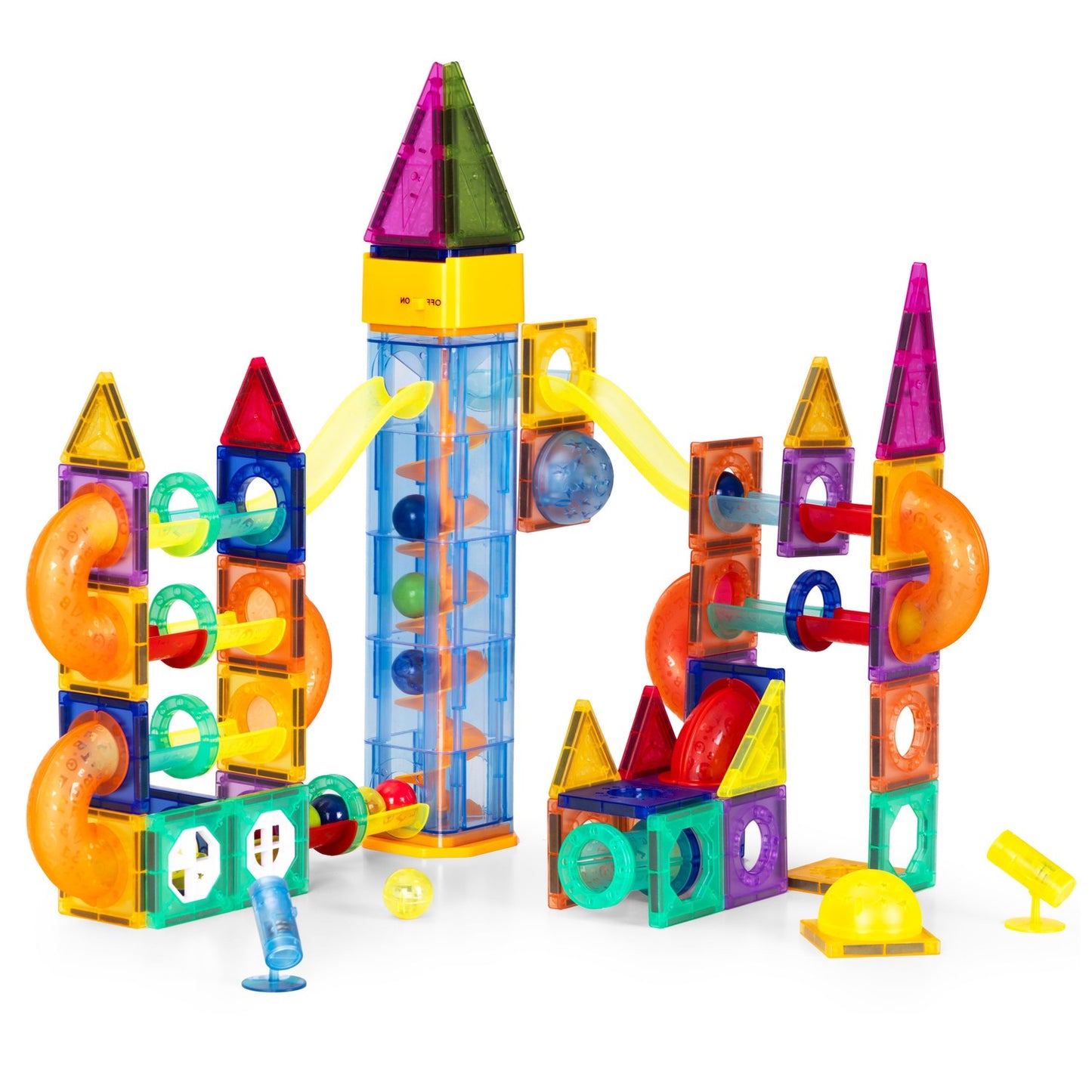 Magnetic LED Marble Run Blocks – 134 Pieces, Ages 3+