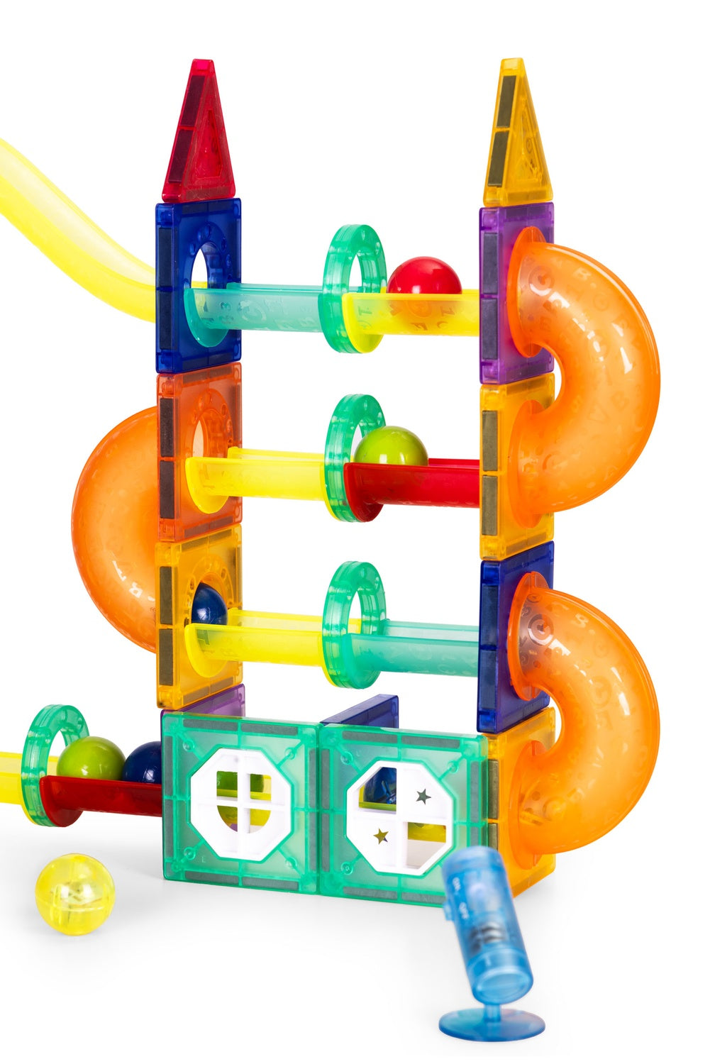 Magnetic LED Marble Run Blocks – 134 Pieces, Ages 3+