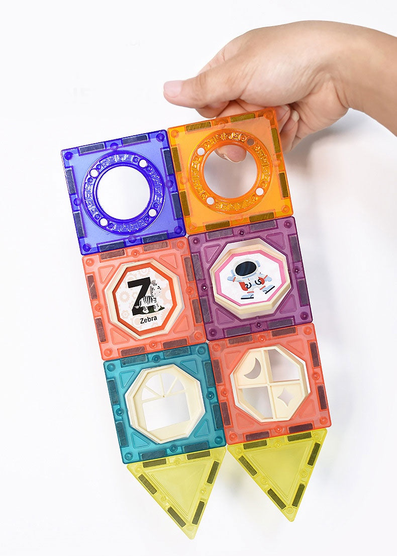 Magnetic LED Marble Run Set – 166 Pieces, 3D Building